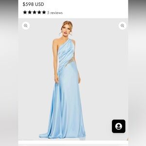 Mac Duggal One-Shoulder Light Blue Gown